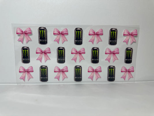 E429 Monster Drink with Pink Bows