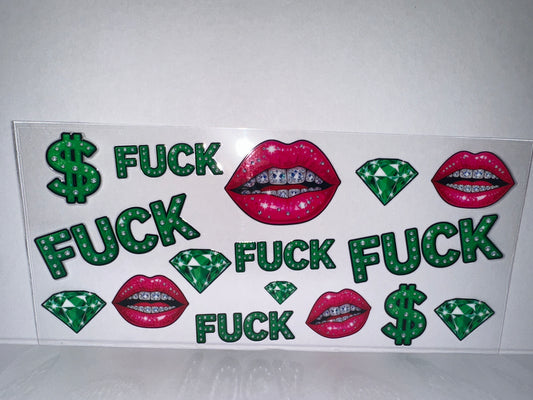 H2237 Fuck with lips and dollar sign green