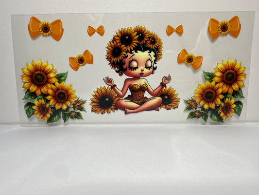 F185 Betty Boop with sunflowers and bows