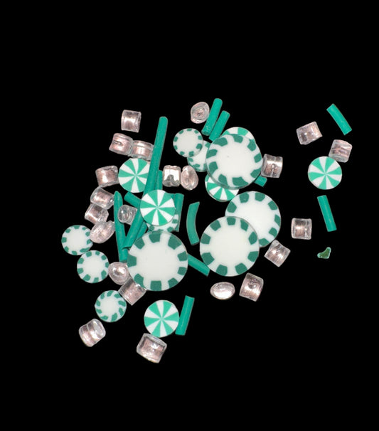 Green Christmas mix Clay Pieces