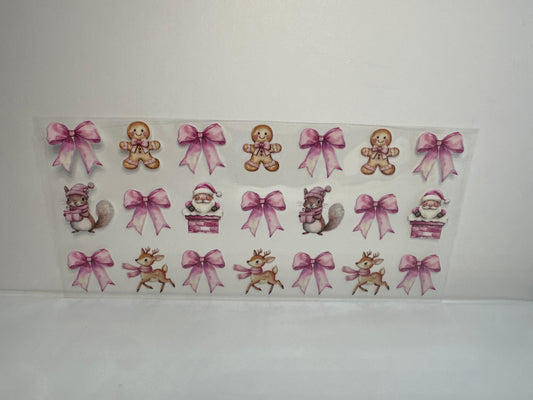 G226 pink Santa with Bose gingerbread man and squirrel and deer