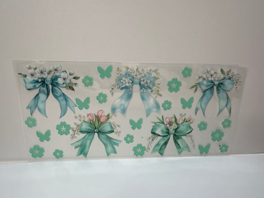 G355 blue and teal bows with flowers