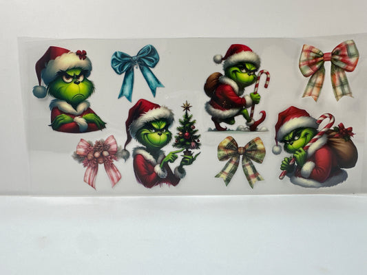 F886 Christmas grinch with bows