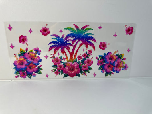G92 palm trees with hibiscus flowers