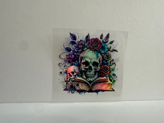 H2392 Metallic Skull w/Books