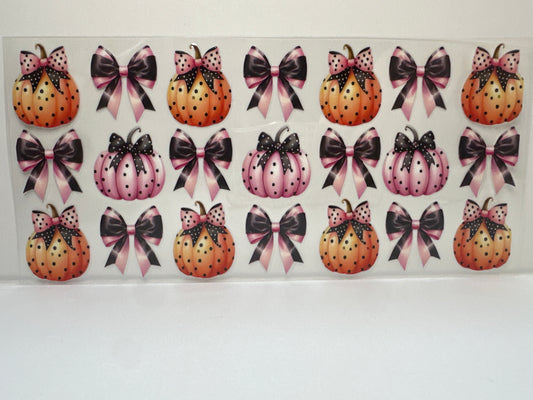 F401 Halloween fall pumpkins, pink and orange