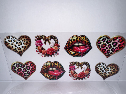 H1595 Animal Print Heart Lips