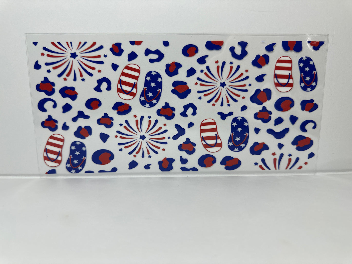 E359 Red white and blue fireworks and sandals