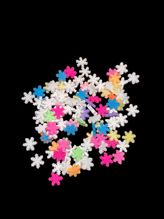 Multicolor Snowflakes Clay Pieces – Shaped Glitter 8g | Luxy Customs