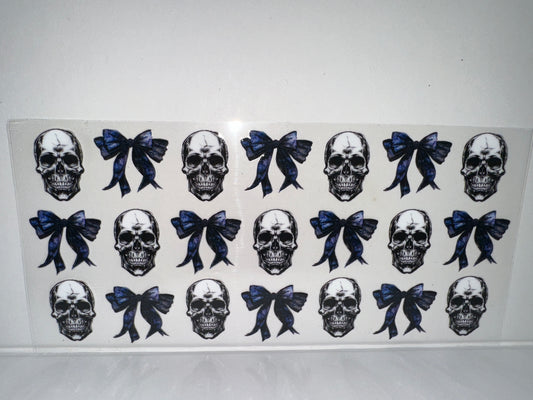 G1261 skulls and blue bows