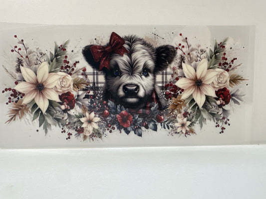 F848 cow with flowers and plaid