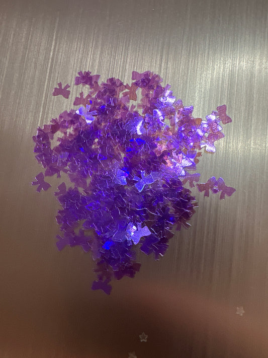 Purple Translucent Bows Shaped Glitter | Luxy Customs – Shaped Glitter 8g | Luxy Customs