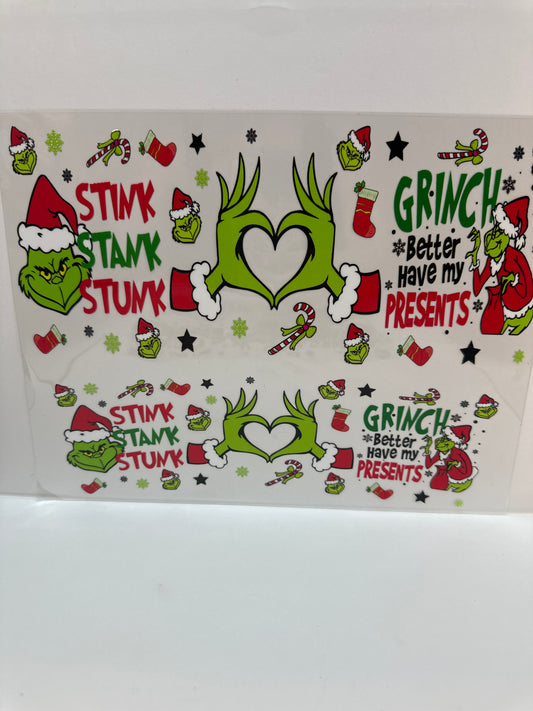 F806 grinch Christmas, 40 ounce cup wrap