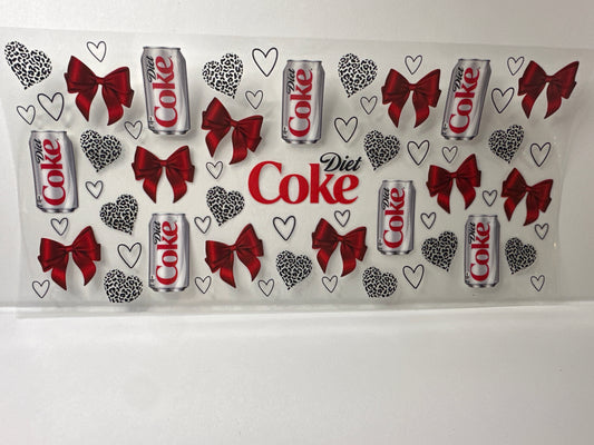 F752 Diet Coke with red bows and hearts