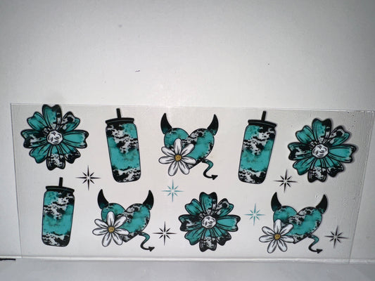 H854 Western design hearts and cups