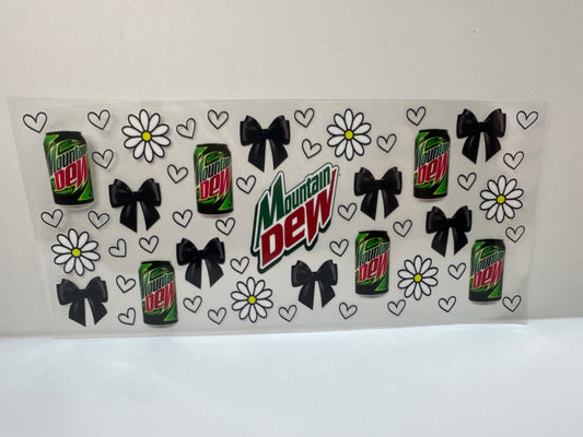 F629 Mountain Dew, soda with flowers, hearts, and bows