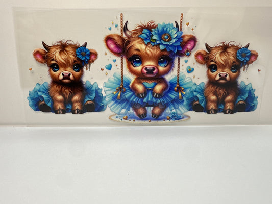 F432 Cow on swing Blue