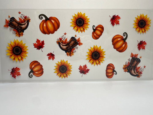 F411 pumpkin, sunflower, and boots fall time western