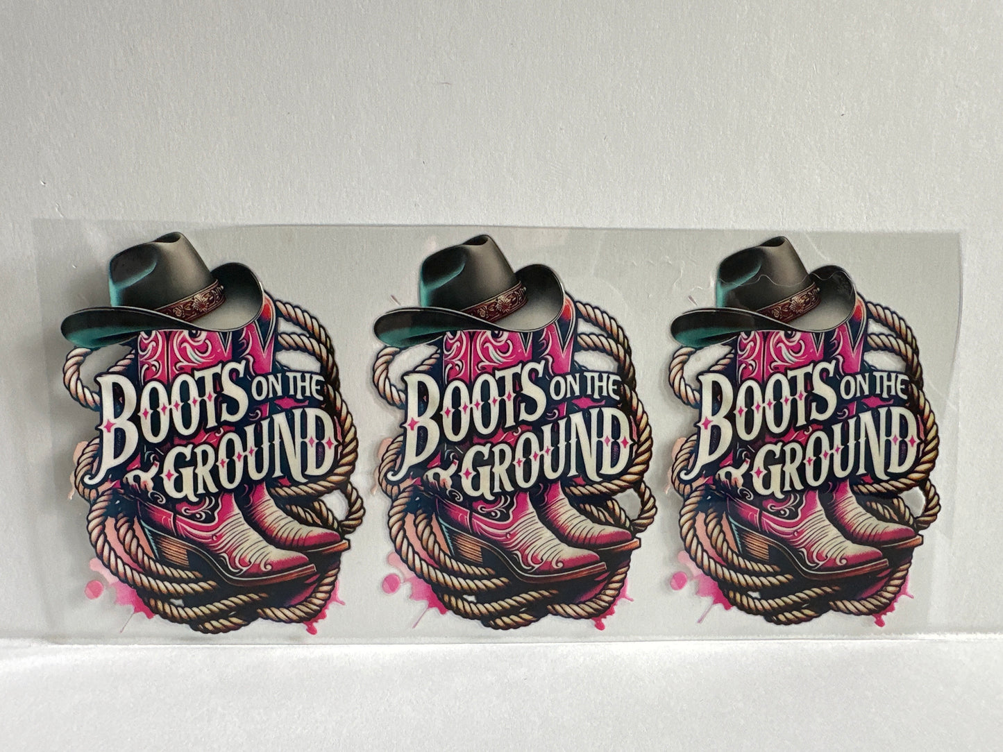 H23 boots on the ground, pink and brown western