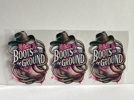 H23 boots on the ground, pink and brown western