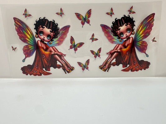 F932 Betty Boop fairy with butterflies