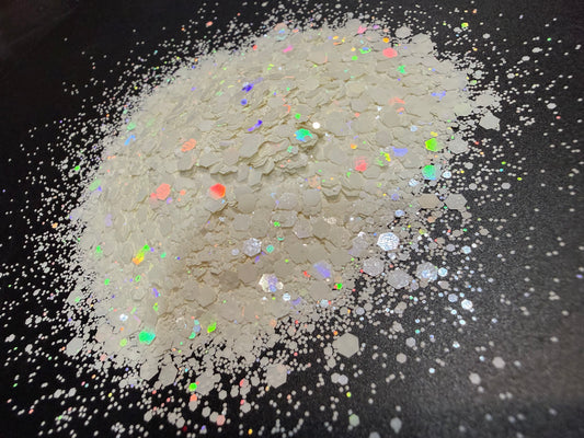 Cream Bow | Chunky Glitter | 2oz
