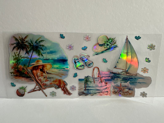 H2341 Metallic Beach Sailing