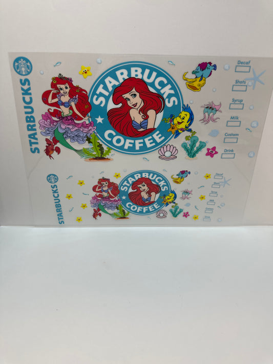 F792 Disney, Little mermaid Starbucks, 40 ounce wrap