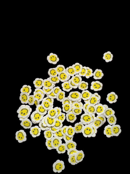 Smiley Flowers Clay Pieces