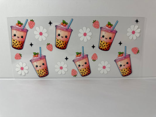 E82 Boba with strawberries and flowers