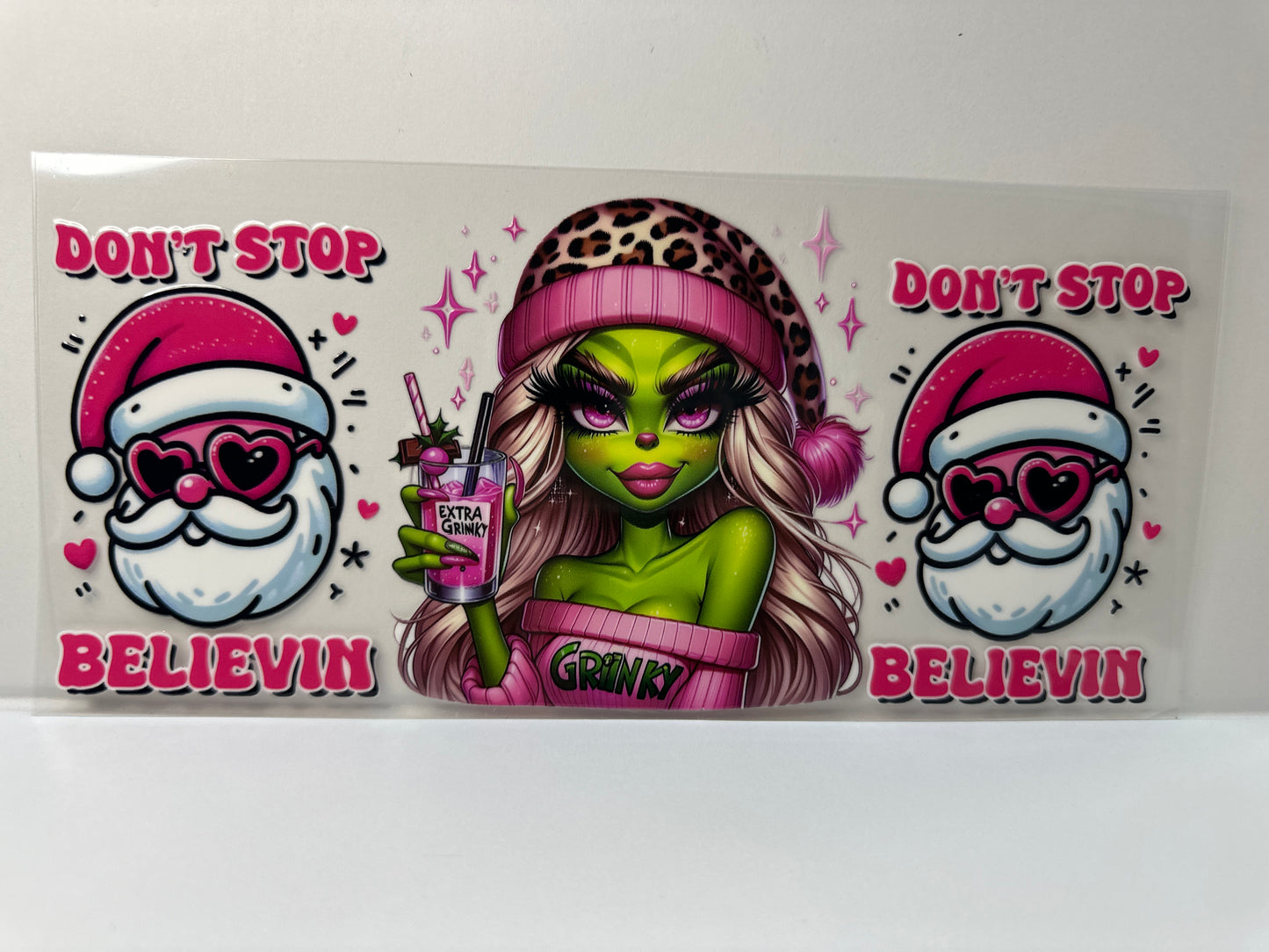 F705 don’t stop believin grinch Santa Christmas