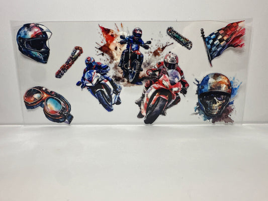 E366 Motorcycle dirt bike skull