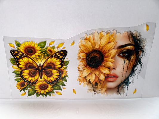 H2501 Sunflower butterfly girl 20/24oz wrap