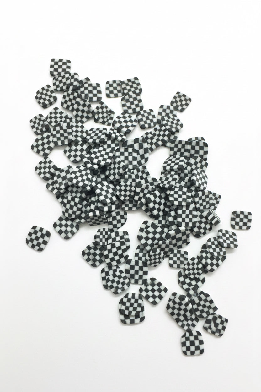 Checkered Clay Pieces – Shaped Glitter 8g | Luxy Customs