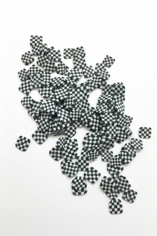 Checkered Clay Pieces – Shaped Glitter 8g | Luxy Customs