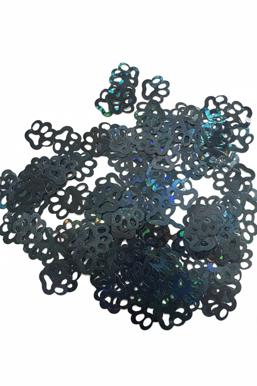 Black Paw Print  - Shaped Glitter 8g | Luxy Customs
