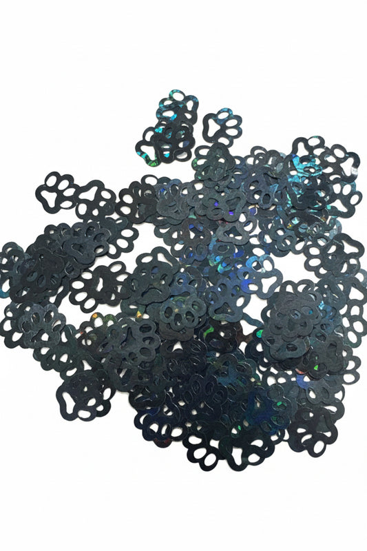 Black Paw Print  - Shaped Glitter 8g | Luxy Customs