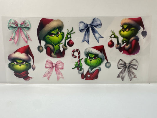 F885 Christmas grinch with bows