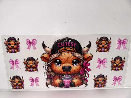 H479 coffee very cutesy cow with bows