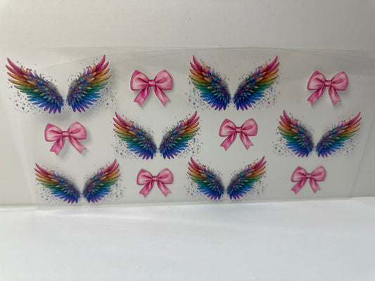 G392 angel wings/butterfly with pink bows
