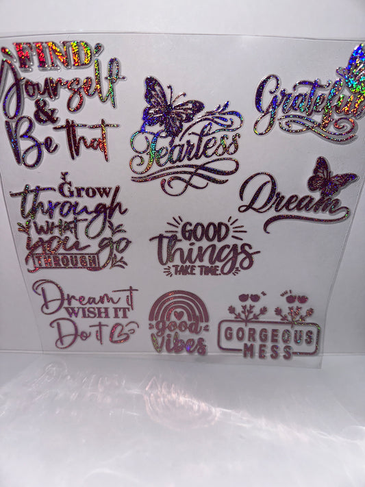 H2730 Pink Inspirational  Holo element sheet