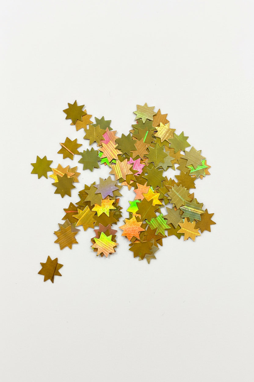 Gold Sun holographic Flowers- Shaped Glitter 8g | Luxy Customs