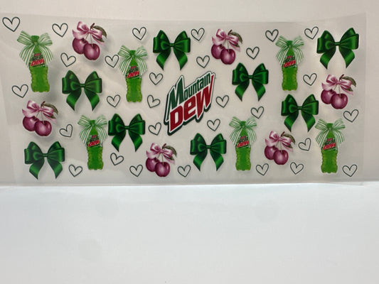 F638 Mountain Dew, soda with cherries, hearts, and bows