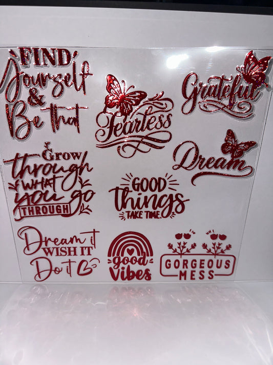 H2721 Red Inspirational Holo element sheet