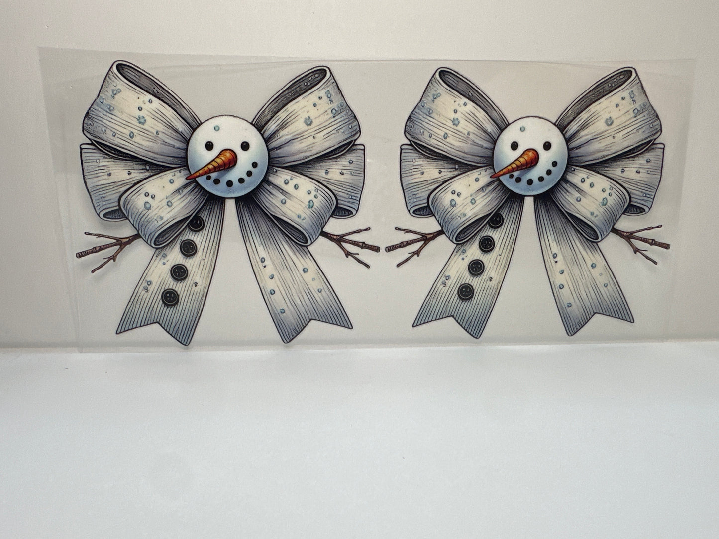 F348 Christmas Snowman Bow