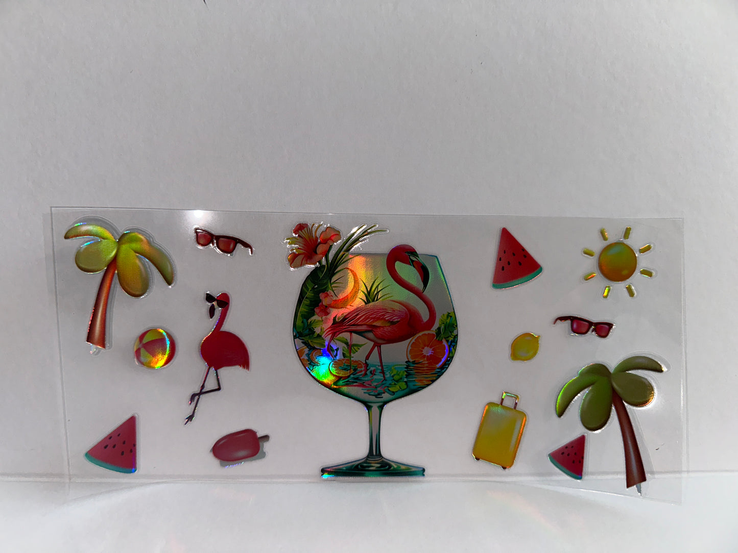 H2354 Metallic Pink, flamingos, and drinks