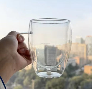 12oz Double Wall Glass Coffee & Tea Snow Globe Mug