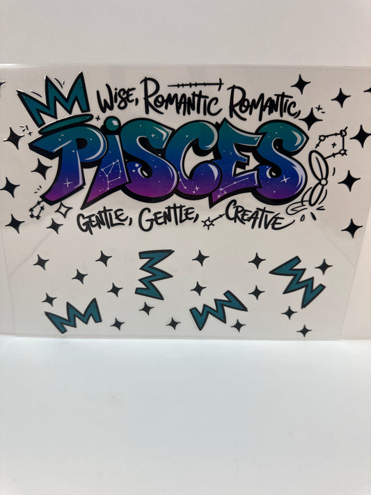 F801 horoscopes Pisces, 40 ounce cup wrap
