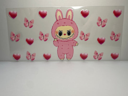 F356 Labubu with hearts and butterflies