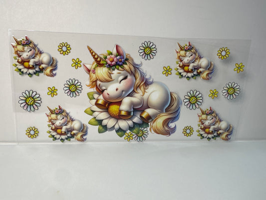G59 sleeping unicorn with flowers